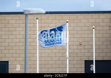 Low Moss près de Bishopbriggs, Écosse, Royaume-Uni. 20 juillet 2020. Photo : prison de Lowmoss. Le Service pénitentiaire écossais a confirmé le décès du détenu Paul Dowds, 45 ans, qui était en détention provisoire à la prison de HM Low Moss, qui est l'une des extrémités de Bishopbriggs, Glasgow. Une enquête sur un accident mortel doit être tenue. Crédit : Colin Fisher/Alay Live News Banque D'Images