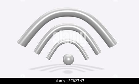 Icône wi-fi couleur de rendu 3D sur fond blanc Banque D'Images