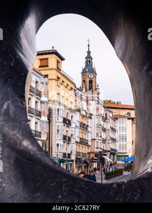 Plaza de la Virgen Blanca vista desde 'la Mirada' de Agustín Ibarrola. Vitoria. Álava. País Vasco. Espagne Banque D'Images