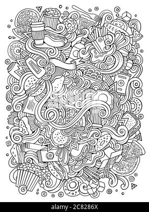 Dessin animé dessin animé dessin animé dessin animé fastfood illustration Illustration de Vecteur