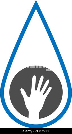 Modèle vectoriel d'icône de symbole de soin des mains Illustration de Vecteur