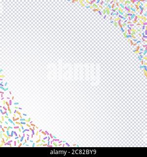 Parsemer de grains de desserts. Abstract pattern avec nutrifer grenu sur un fond transparent. Maison de conception de dessins et modèles industriels, fête, anniversaire, inv Illustration de Vecteur