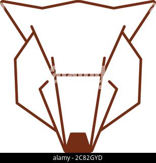Dessin d'art linéaire Wolf Head Illustration de Vecteur