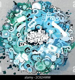 Dessin animé dessin animé dessin animé dessin animé sur les réseaux sociaux. Illustration de Vecteur