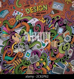 Cadre à motif gribouillages Illustration de Vecteur