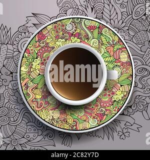 Illustration vectorielle avec une tasse de café Illustration de Vecteur