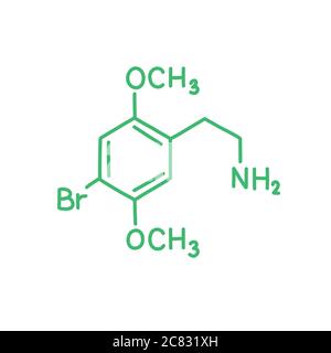 Icône de la formule chimique 2C-B, illustration vectorielle Illustration de Vecteur