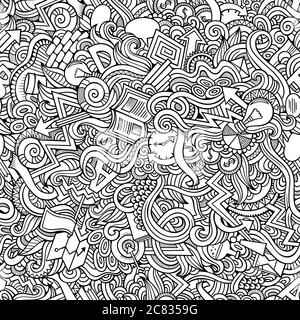 motif sans couture pour les dessins à la main Illustration de Vecteur