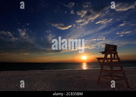 Coucher de soleil Stony Brook long Island New York Banque D'Images