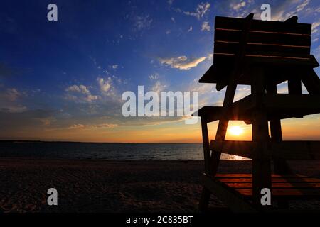 Coucher de soleil Stony Brook long Island New York Banque D'Images