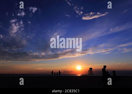 Coucher de soleil Stony Brook long Island New York Banque D'Images