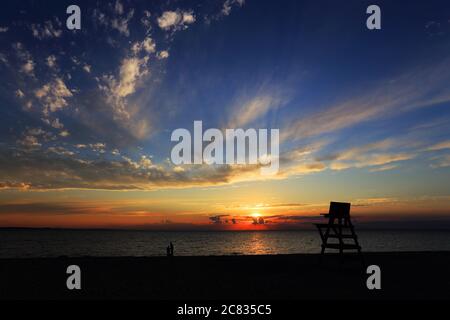 Coucher de soleil Stony Brook long Island New York Banque D'Images