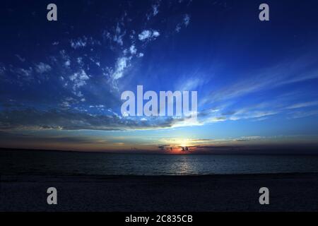 Coucher de soleil Stony Brook long Island New York Banque D'Images