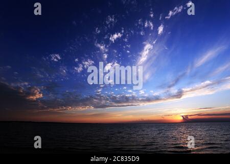 Coucher de soleil Stony Brook long Island New York Banque D'Images