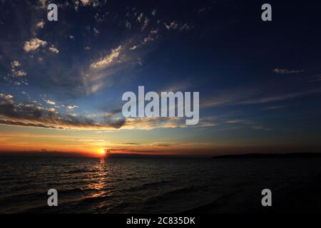 Coucher de soleil Stony Brook long Island New York Banque D'Images