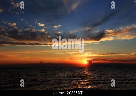 Coucher de soleil Stony Brook long Island New York Banque D'Images