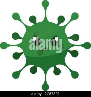 Caricature de virus vert Illustration de Vecteur
