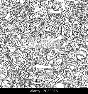 Dessins animés vectoriels, dessins à la main, du nouvel an et des marins de Noël Illustration de Vecteur