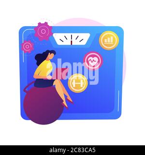 Métaphore du concept de vecteur de logiciel de fitness Illustration de Vecteur