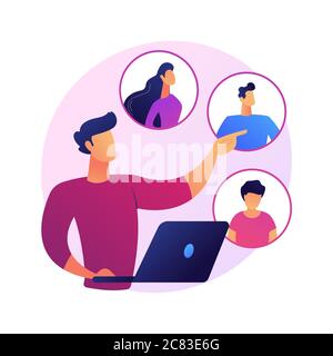 Réseau social, métaphore du concept de vecteur de chat. Illustration de Vecteur