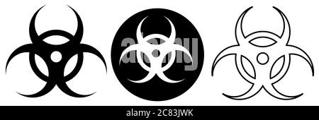 Sélectionnez l'icône d'alerte de danger biologique ou biologique. Signe d'avertissement de virus. Danger coronavirus symbole de danger biologique. Illustration vectorielle EPS10. Illustration de Vecteur