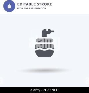 Vecteur icône serpent, signe plat rempli, pictogramme solide isolé sur blanc, illustration du logo. Icône serpent pour présentation. Illustration de Vecteur