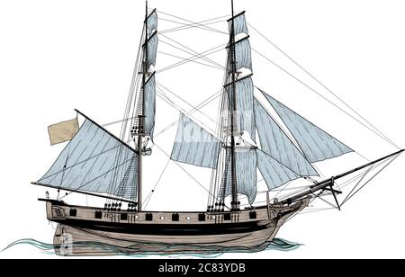 Ancien navire de voile Illustration de Vecteur