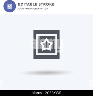 Symbole du Walk of Fame, signe plat rempli, pictogramme solide isolé sur blanc, illustration du logo. Icône Walk of Fame pour la présentation. Illustration de Vecteur