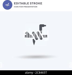 Vecteur icône serpent, signe plat rempli, pictogramme solide isolé sur blanc, illustration du logo. Icône serpent pour présentation. Illustration de Vecteur