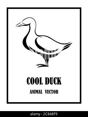 Illustration du vecteur artistique de la ligne de logo Swan Illustration de Vecteur