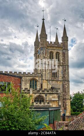 Vue sur l'église Saint-Nicolas à Reading Banque D'Images