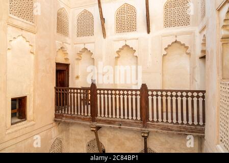 Vue à l'intérieur du château de Jabreen à Bahla, Sultanat d'Oman Banque D'Images