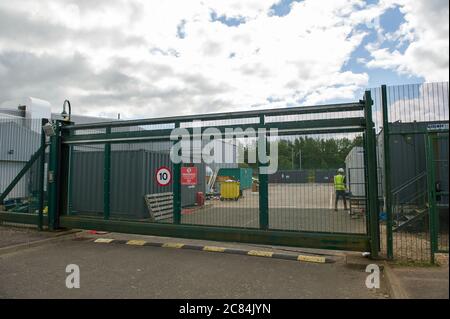 Livingston, Écosse, Royaume-Uni. 21 juillet 2020. Photo : l'usine de la société pharmaceutique Valneva, située à Livingston, en Écosse, développe un vaccin inactivé contre le virus et le gouvernement devrait contribuer au coût des essais cliniques. Des financements sont également en cours de négociation pour étendre le site écossais afin de permettre la production de jusqu'à 100 millions de doses pour le Royaume-Uni et le monde entier. Crédit : Colin Fisher/Alay Live News Banque D'Images