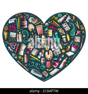 Ensemble vectoriel coloré d'objets de dessin animé Art Illustration de Vecteur