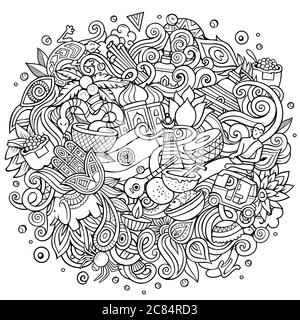 Inde dessin main dessin dessin dessin dessin dessin dessin dessin dessin dessin dessin dessin dessin dessin dessin dessin dessin Design amusant. Illustration de Vecteur