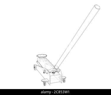 Outline Floor car Jack Banque D'Images