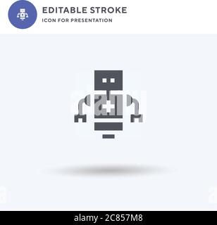 Vecteur d'icône de robot médical, signe plat rempli, pictogramme solide isolé sur blanc, illustration du logo. Icône robot médical pour présentation. Illustration de Vecteur