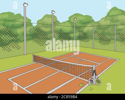 Tennis sport graphique couleur dessin illustration vecteur Illustration de Vecteur