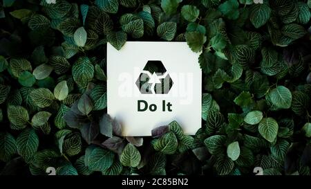 Faites-le, passez au vert, recyclage, symbole de recyclage, concept de développement durable Banque D'Images