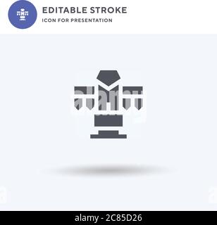 Icône de totem vecteur, signe plat rempli, pictogramme solide isolé sur blanc, illustration du logo. Icône totem pour présentation. Illustration de Vecteur