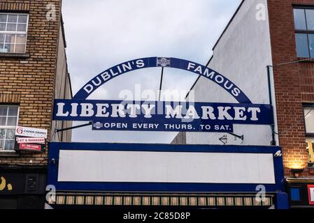 Dublin, Irlande - 31 décembre 2019 : le marché de la liberté, l'un des plus longs marchés de Dublin, dans le centre de Dublin, en Irlande Banque D'Images