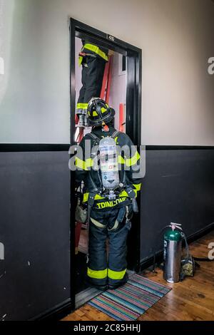 New York, États-Unis. 21 juillet 2020. La FDNY réagit à une urgence incendie à Bushwick, NY, le 21 juillet 2020. (Photo par Erik McGregor/Sipa USA) crédit: SIPA USA/Alay Live News Banque D'Images
