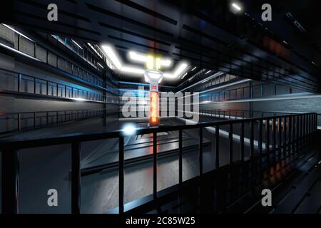 Illustration 3D d'une installation Alien. Banque D'Images