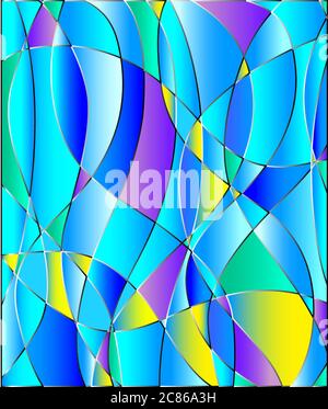 illustration de fond abstraite, avec texture vitrail, ton bleu Illustration de Vecteur