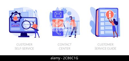 Métaphores de concept de vecteur de service à la clientèle et de relations Illustration de Vecteur