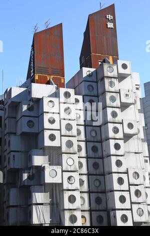 Nakagin Capsule Tower à Tokyo, Japon Banque D'Images