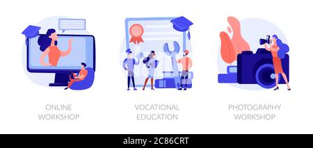 Métaphores de concept de vecteur d'apprentissage professionnel. Illustration de Vecteur