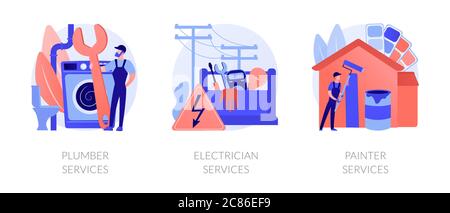 Entretien à la maison et amélioration métaphores abstraites Illustration de Vecteur