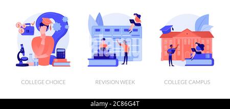 Métaphores de concepts vectoriels d'apprentissage sur le campus. Illustration de Vecteur