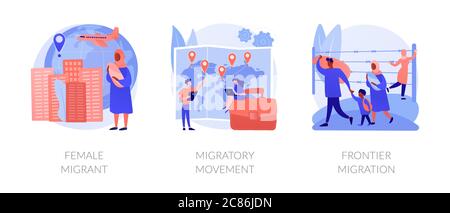 Réfugiés de guerre et discrimination sexuelle concept abstrait illustrations vectorielles. Illustration de Vecteur